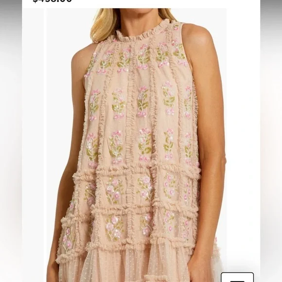 Mac Duggal Blush Floral Mini Dress - Picture 3 of 11